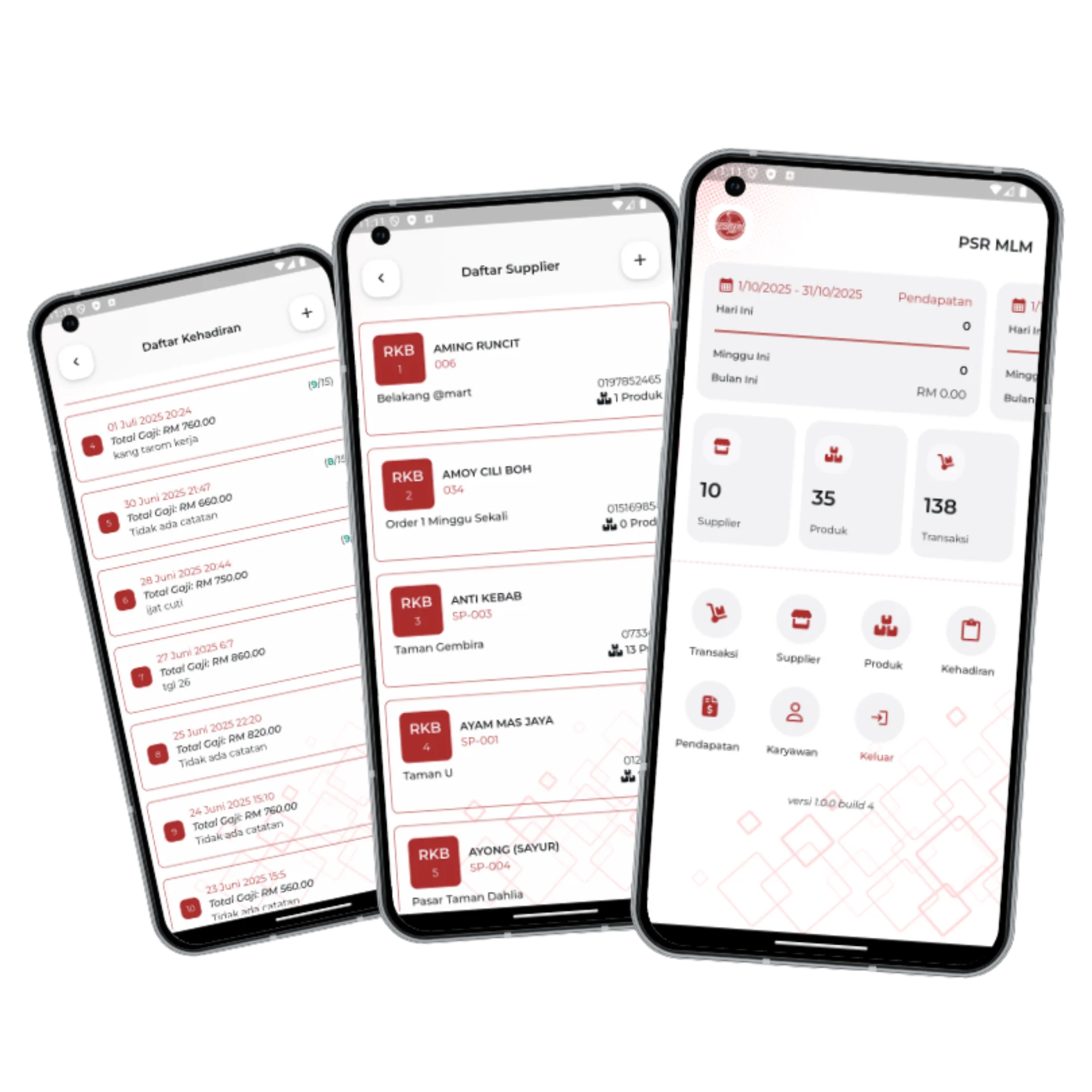 Mockup aplikasi Iktafa PSR - F&B Supply Chain Management
