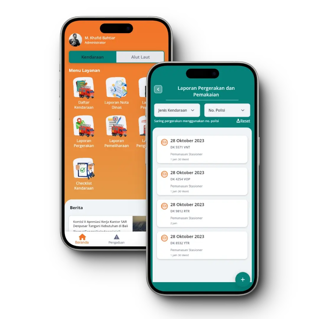 Mockup aplikasi Sumda SAR Denpasar - Search & Rescue Management