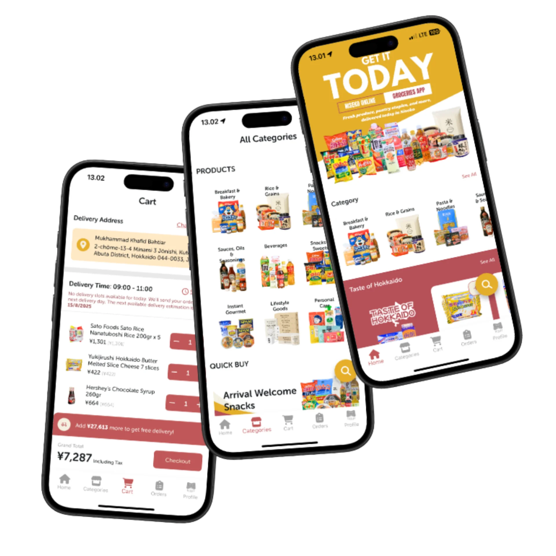 Mockup aplikasi Todoke-ya - E-Commerce Hokkaido