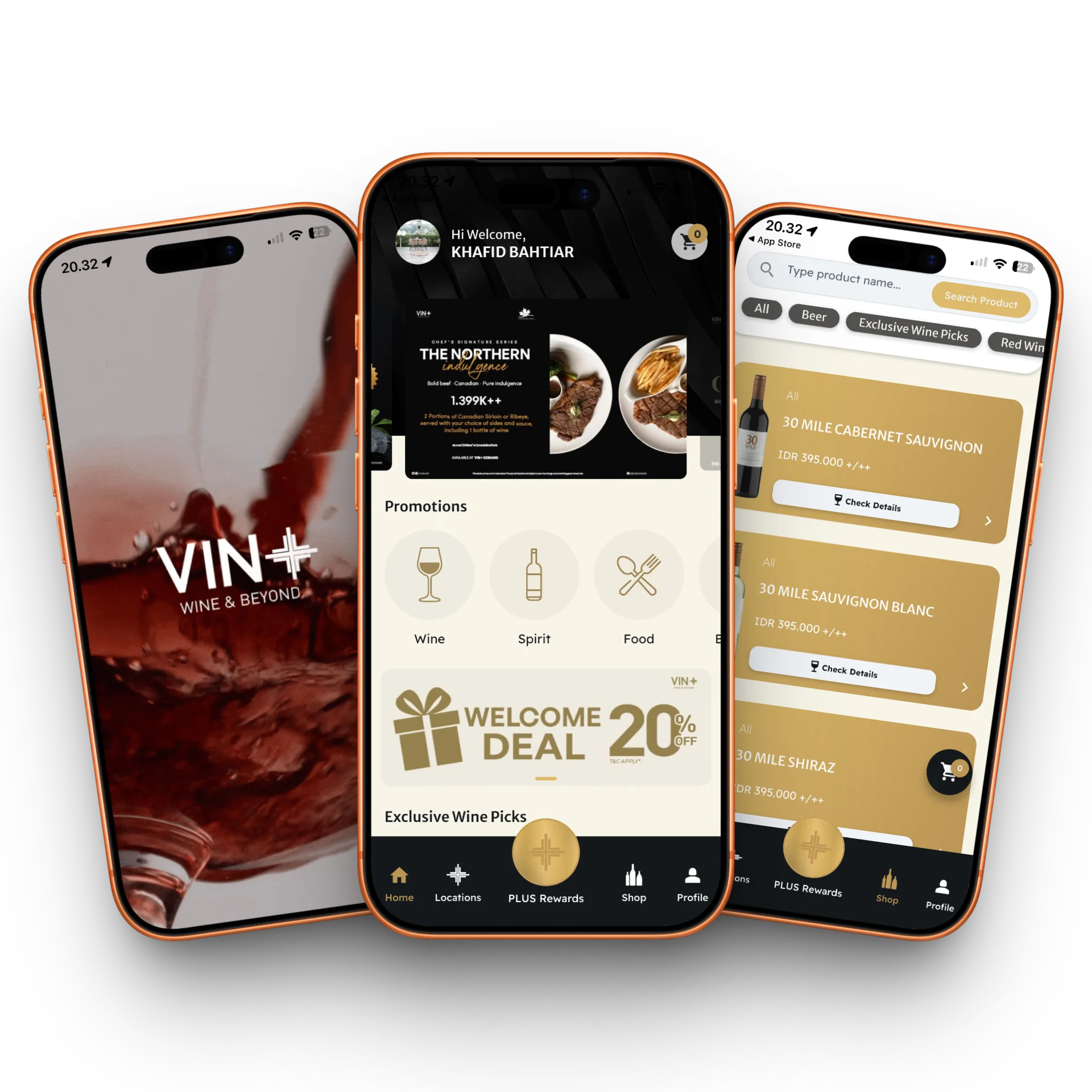 Mockup aplikasi VIN Plus - Wine & Alcohol Retail
